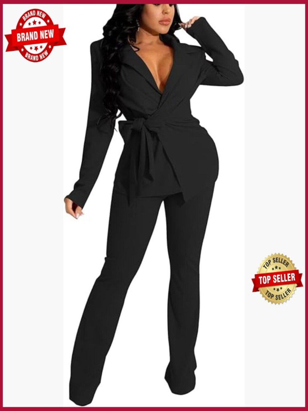 Women's 2 Piece Blazer Pants Suit Set - Business Casual Dressy Work Outfit